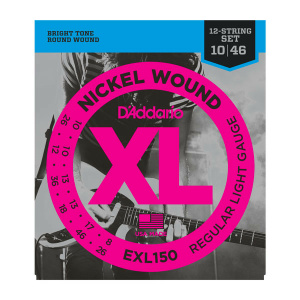 D'ADDARIO EXL150 NICKEL WOUND 12-STRING REGULAR LIGHT 10/46