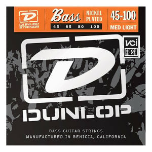 DUNLOP DBN45100 NICKEL BASS STRINGS 45-100 -4CORDE