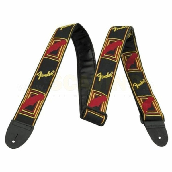 Fender Strap Blk Yel Red