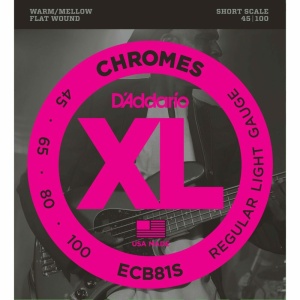 D'ADDARIO ECB81S CHROMES BASS STRINGS 45-100 SHORT SCALE