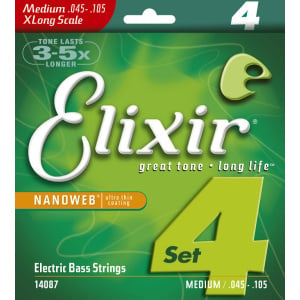 ELIXIR 14087 NANOWEB 45/105 NICKEL PLATED EXTRA LONG BASS