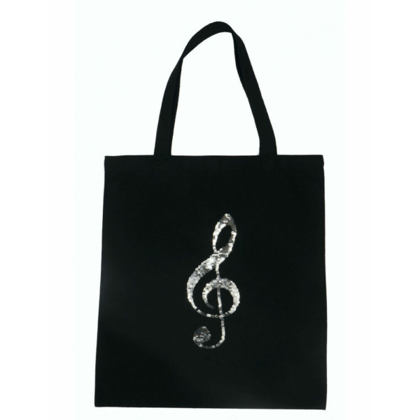 AGIFTY B 3049 BORSA NERA CON CHIAVE DI SOL GOLD/SILVER