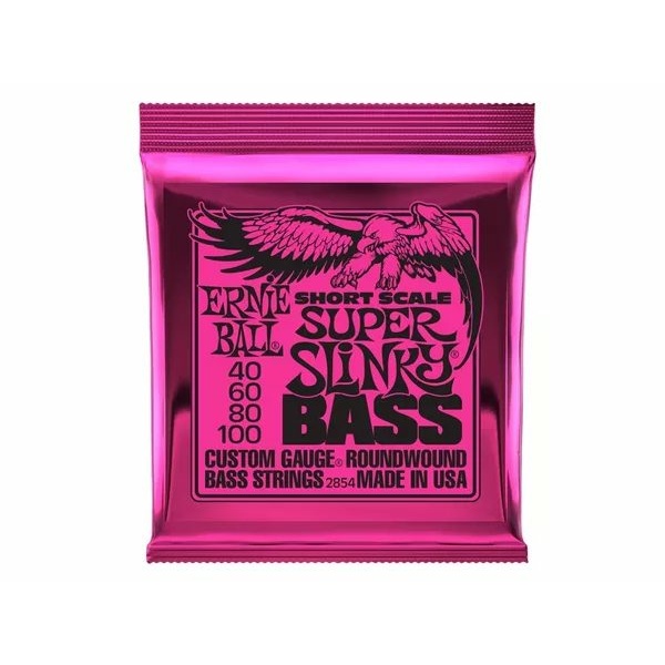 ERNIE BALL 2854 SHORT SCALE SUPER SLINKY NICKEL BASS STRINGS 40/100