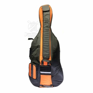 BORSA VIOLONCELLO 4/4 40 MM CON RUOTE DELUXE NERO/ARANCIO