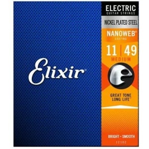 ELIXIR 12102 NANOWEB ELECTRIC GUITAR STRINGS 11-49 - MEDIUM