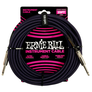 Ernie Ball 6397 Cavo Jack in tessuto viola e nero