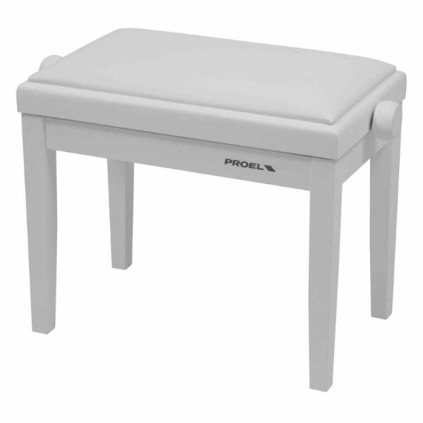 Proel PB90SSWWH Panca per Pianoforte Bianco Opaco Seduta in Similpelle Bianca