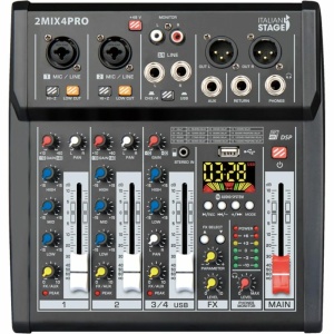 Italian Stage 2MIX4PRO Mixer 4 canali Multi USB Bluetooth