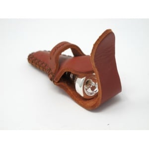 AC08 PORTABOCCHINO TROMBA IN PELLE MARRONE