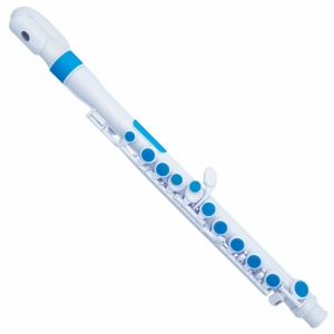 JFLUTE WHITE/BLUE FLAUTO TRAVERSO IN PLA