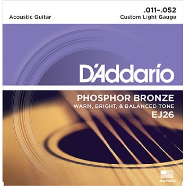EJ26 CUSTOM LIGHT PHOSPHOR BRONZE 11/52 SET DI CORDE