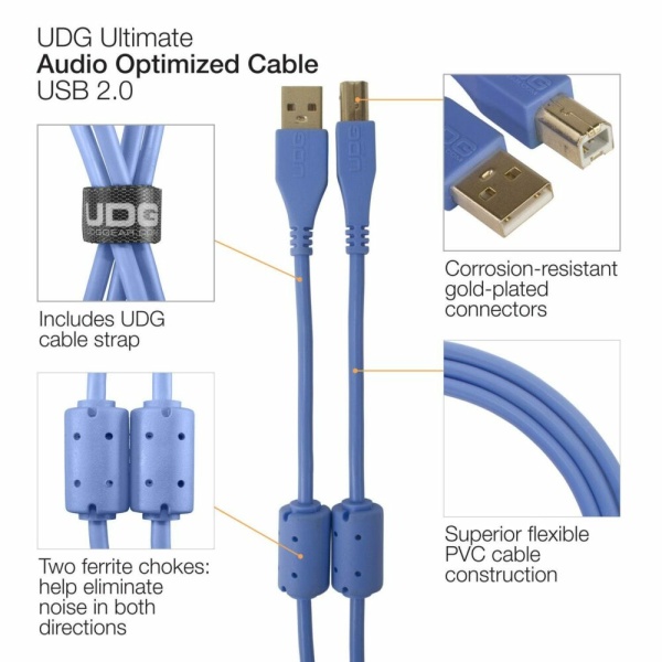 ULTIMATE AUDIO CAVO USB 2.0 A-B BL 2M