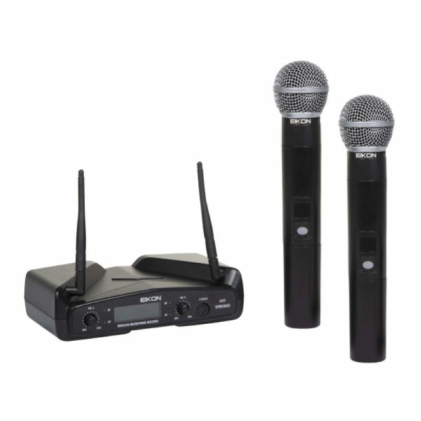 Eikon by Proel WM300DM Coppia di Microfoni Palmari UHF Wireless con Ricevitore