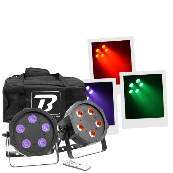 FLAT PAR 5X5 4IN1 SET 2 PAR LED