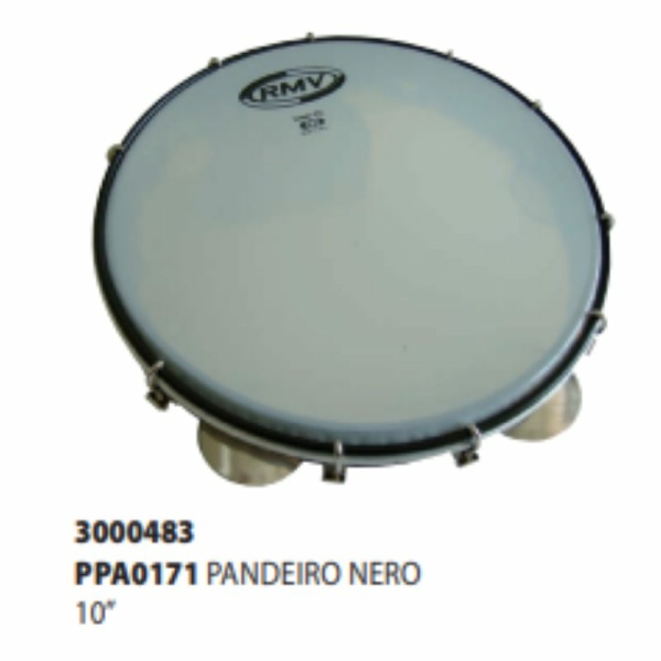 PANDEIRO 10'' Tamburello Brasiliano PPA0171 nero
