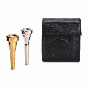 Gard CST2 Astuccio in Pelle per Due Bocchini Tromba o Trombone Nero