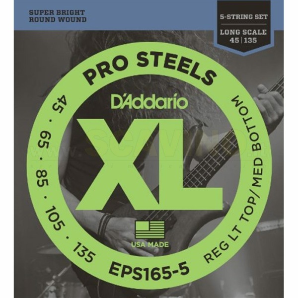D'Addario EPS165 5 Muta Corde per Basso Steel