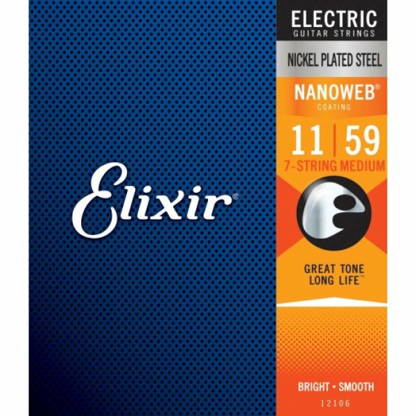 ELIXIR 12106 ELECTRIC NICKEL PLATED STEEL NANOWEB