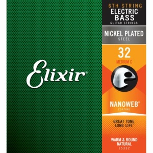 ELIXIR 15332 ELECTRIC BASS NICKEL PLATED STEEL NANOWEB