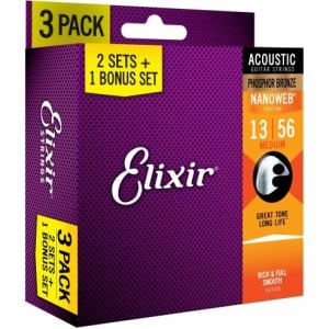 ELIXIR 3X2 PACK 16546 ACOUSTIC PHOSPHOR BRONZE NANOWEB