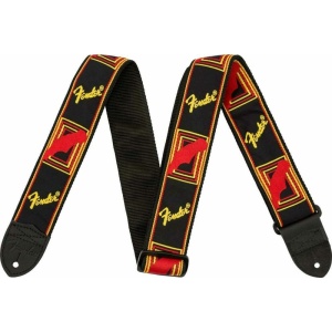 Fender 2" Monogrammed Straps Nera/Gialla/Rossa