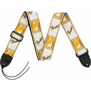 Fender 2" Monogrammed Straps Bianca/Marrone/Gialla