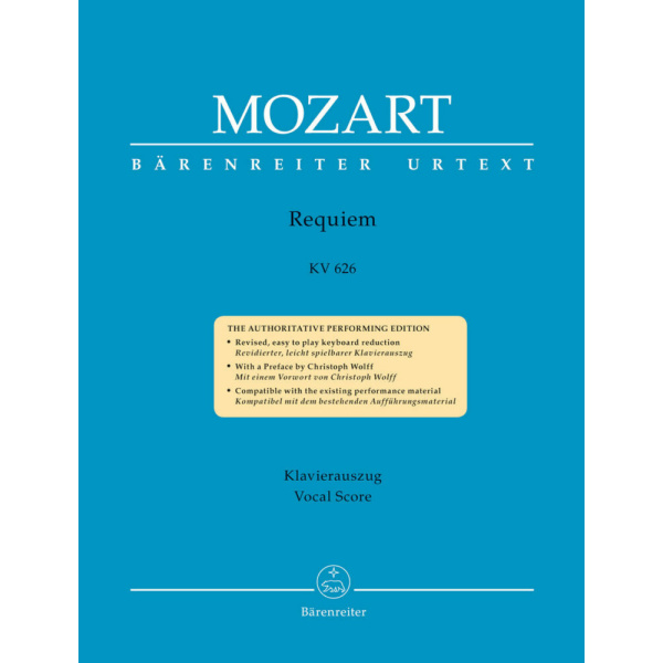 MOZART - REQUIEM KV626 - VOCAL SCORE