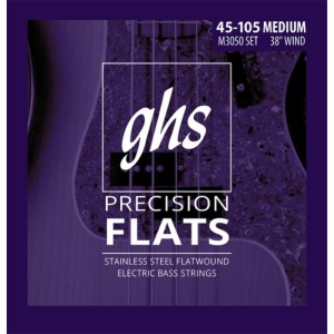GHS Precision Flatwound Basso 4 St 045-105 Muta corde per basso elettrico 4 corde