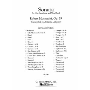 MUCZYNSKI - Sonata op.29 for Alto Saxophone and Wind Band
