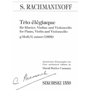 RACHMANINOFF - Trio Elegiaque In G Minor