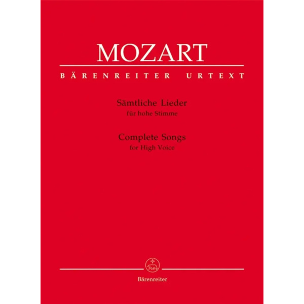 MOZART - Complete Songs for High Voice & Piano