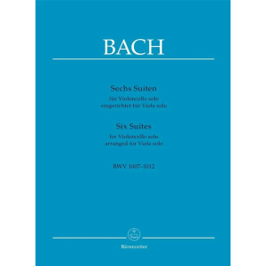 BACH - Six Suites for Violoncello solo BWV 1007-1012 arranged for Viola