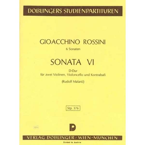 Rossini - Sonata VI D-Dur Pocket Score