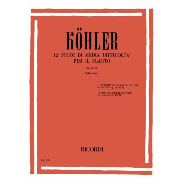 KOHLER - Studi Op. 33 - Vol II