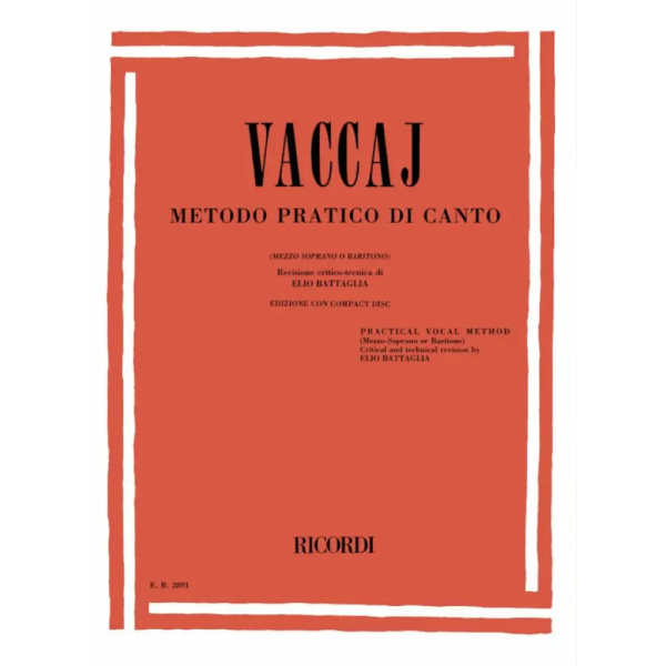 VACCAJ - Metodo pratico di canto - Mezzo Soprano Baritono