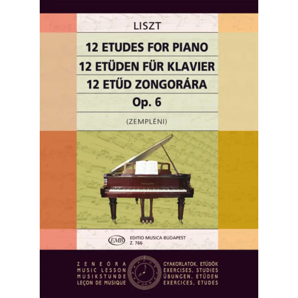 LISZT - 12 Etüden op.6 (ex op.1) für Klavier