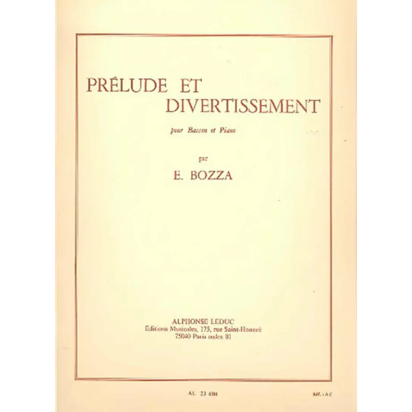 BOZZA - Prélude et Divertissement
