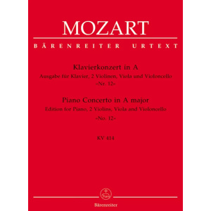 MOZART - CONCERTO N.12 LA MAGGIORE KV414 - VERSIONE PIANO - 2 VIOLINI - VIOLA E VIOLONCELLO
