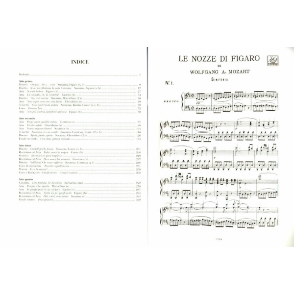 MOZART - Le Nozze Di Figaro - Ed.Ricordi - Hard Cover