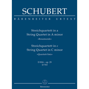SCHUBERT - String Quartet A minor D 804 op. 29 "Rosamunde" - String Quartet C minor D 703 "Quartett-Satz" and fragment of the second movement