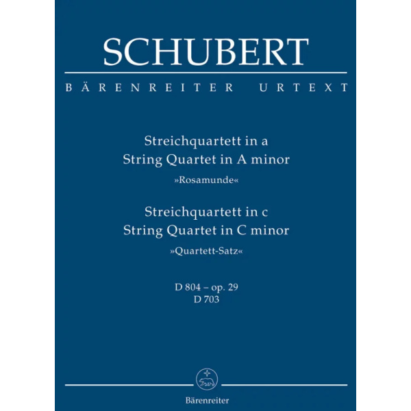 SCHUBERT - String Quartet A minor D 804 op. 29 "Rosamunde" - String Quartet C minor D 703 "Quartett-Satz" and fragment of the second movement