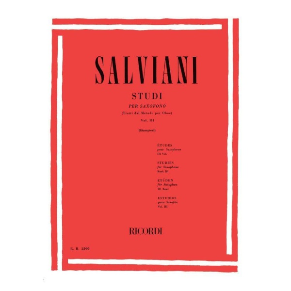 SALVIANI - Studi Per Saxofono Volume 3