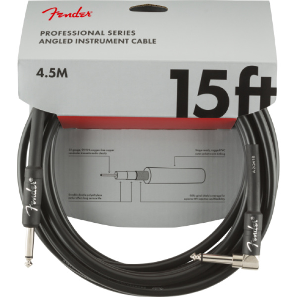 FENDER CABLE PRO 15'  ANGLED CABLE