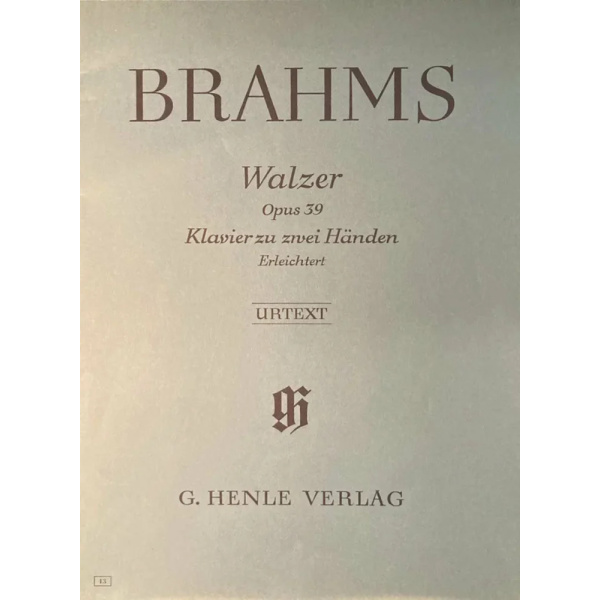 BRAHMS - WALTZ OP. 39 Klavier zwei Handen Erleichtert