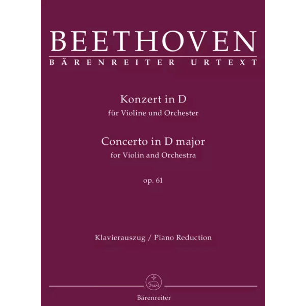 BEETHOVEN - KONZERT FUR VIOLIN OPUS 61 - PIANO REDUCTION