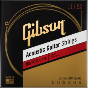GIBSON SAG-BRW11 11/52 80/20 BRONZE ACOUSTIC GUITAR STRINGS