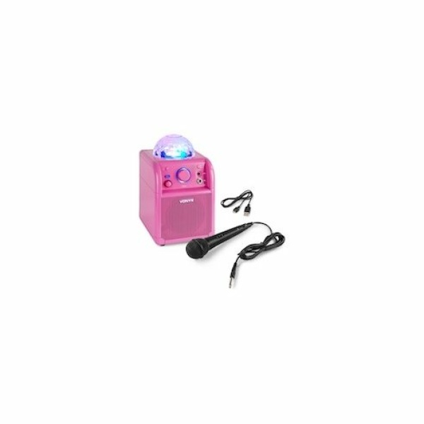 Vonyx SBS50P BT Karaoke Sp Mic LED PINK