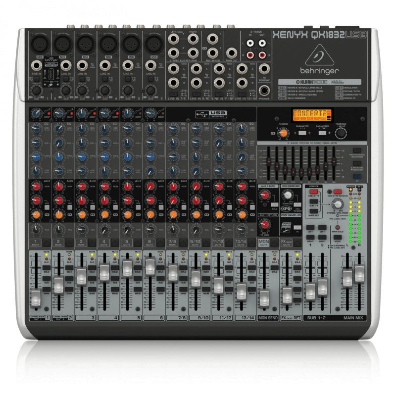 Behringer Xenyx QX1832USB Mixer Passivo 18 Ingressi con Interfaccia Audio USB ed Effetti