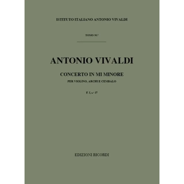 VIVALDI - Concerto in MI Minore  F. I n. 37 RV 278