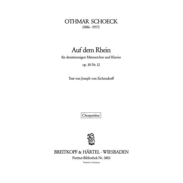 SCHOECK - 12 Eichendorff Lieder Op. 30
